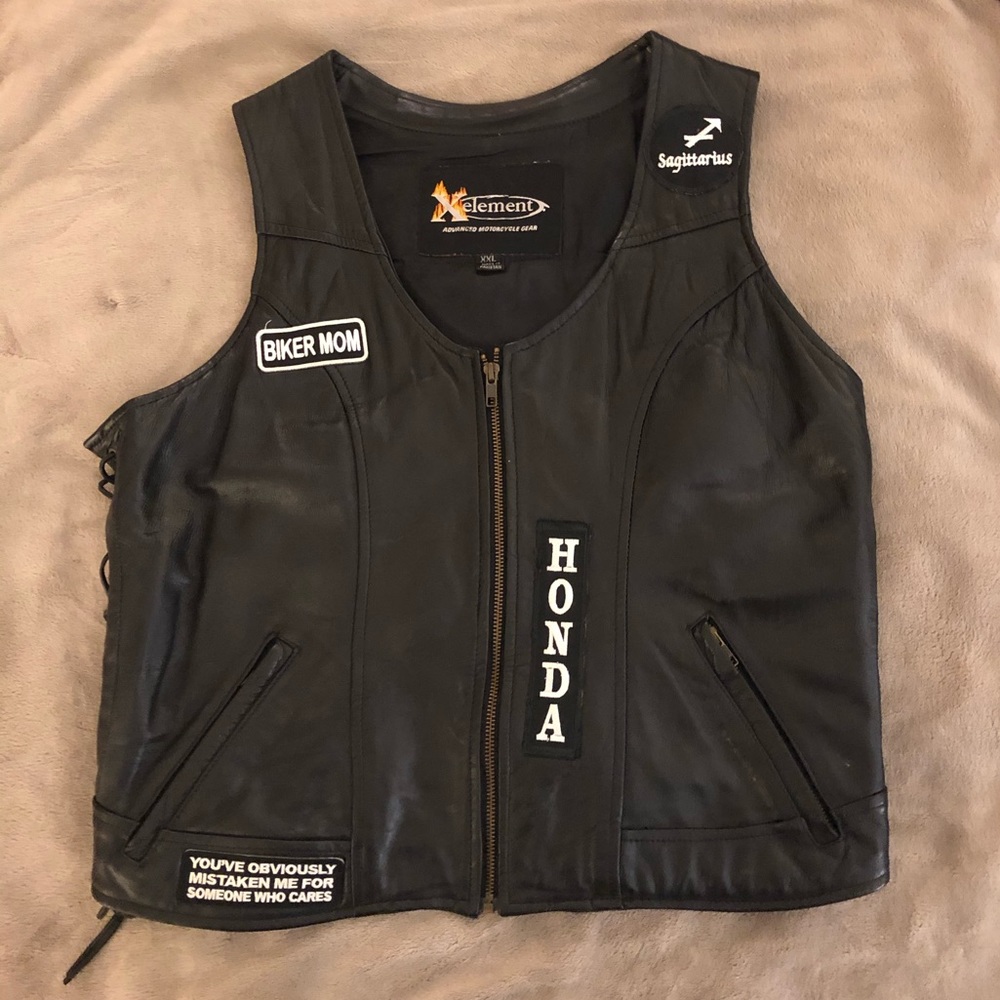 Women’s motorcycle vest black
